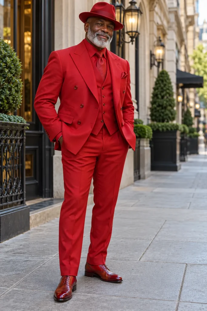 All-Red Three-Piece Suit