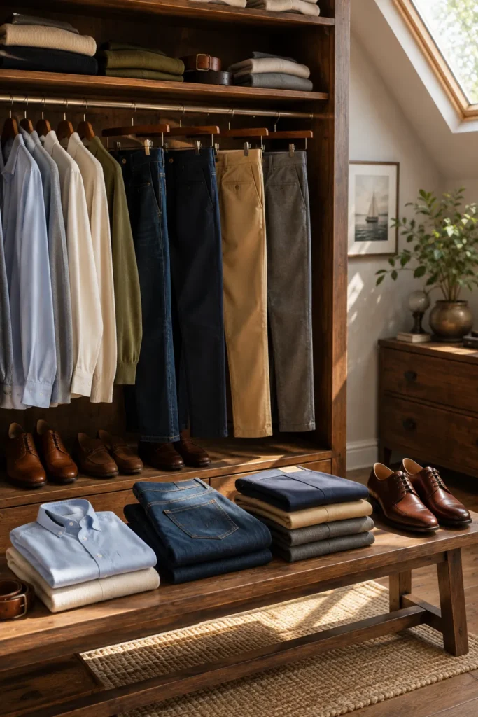 photo representing coordinated men's trouser colors for outfits over 50