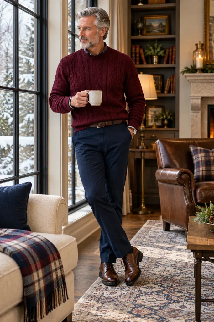 photograph featuring a stylish 60-year-old man with short gray hair and a neatly trimmed beard.