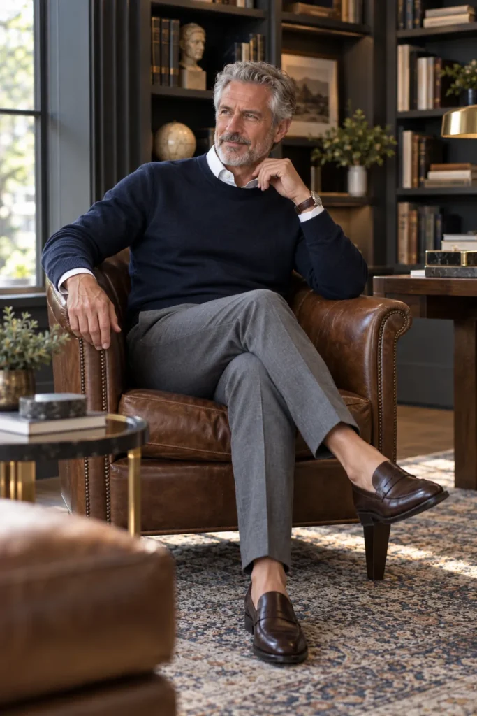 photograph featuring a mature man around 60 with short grey hair and a neatly trimmed beard