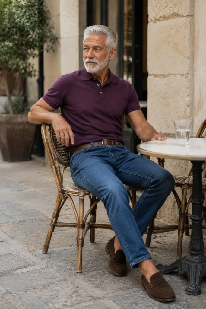 photograph featuring a completely different 70-year-old man with a heart-shaped face, short neatly trimmed silver hair, full short white beard