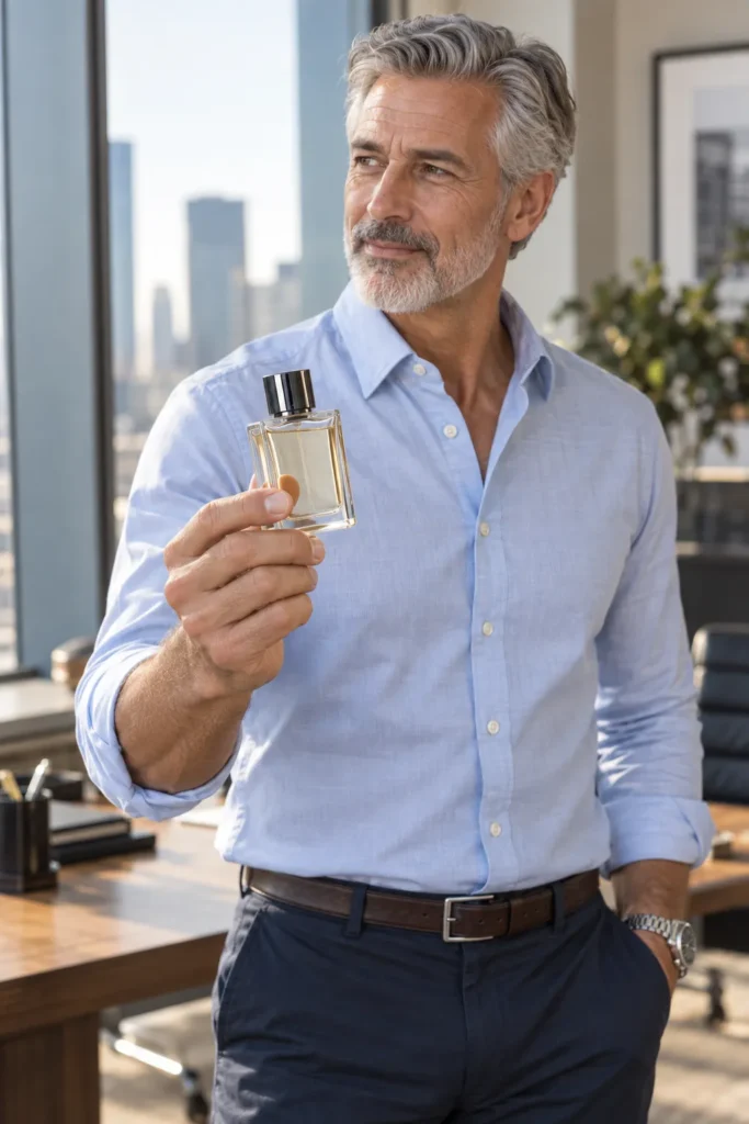 photograph featuring a mature man around 55 with short grey hair and a neatly trimmed beard,