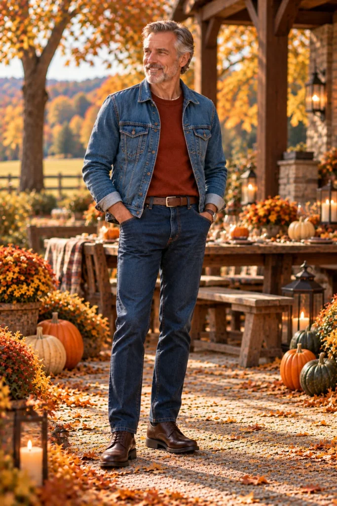 photograph featuring a stylish 55-year-old man with short gray hair and a neatly trimmed beard.