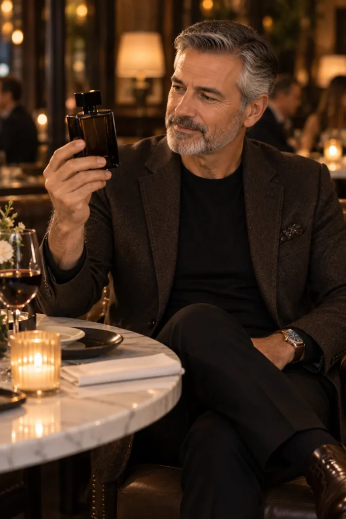 photograph featuring a mature man around 60 with short salt-and-pepper hair and a neatly trimmed beard