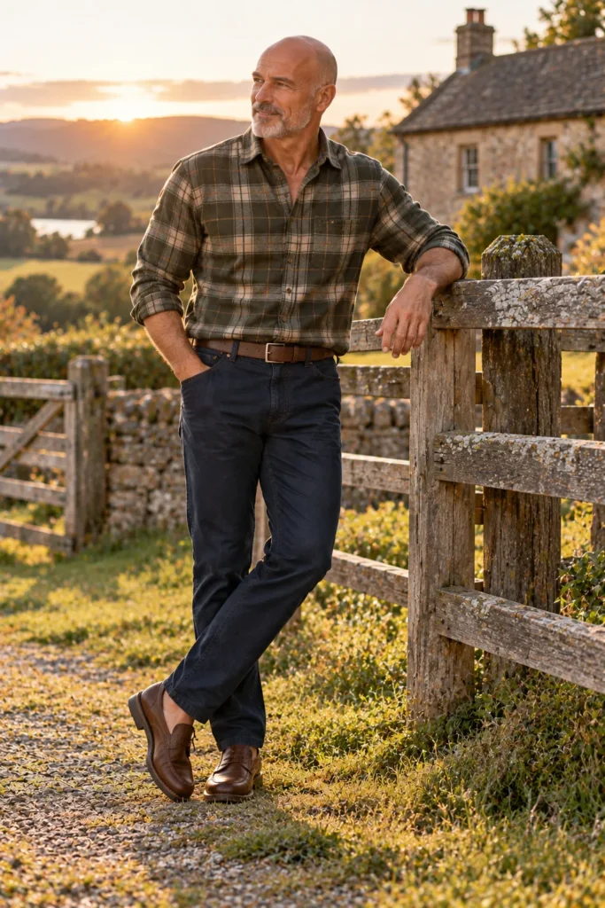 photograph representing balanced rugged style for men over 50