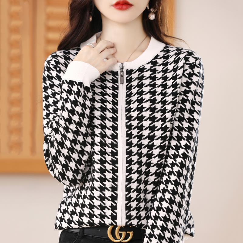 Cardigan Coat Women's Sweater Loose Round Neck