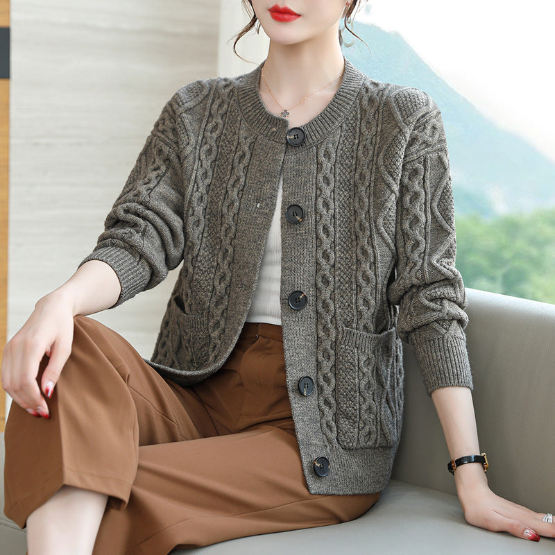 Spring And Autumn New Loose Soft Glutinous Knitted Cardigan Jacket