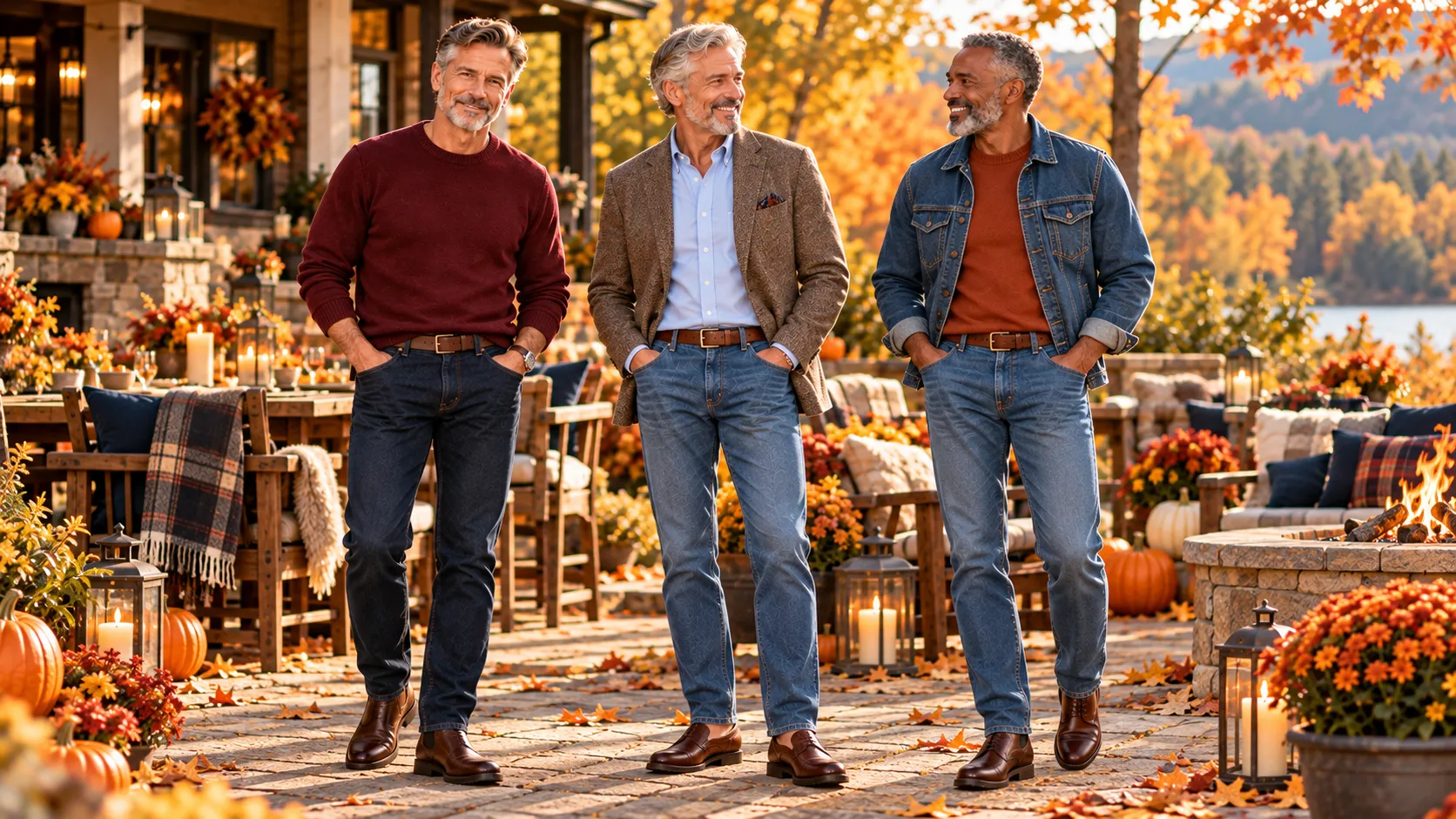 10 Casual Jeans Outfits for Thanksgiving for Men Over 50