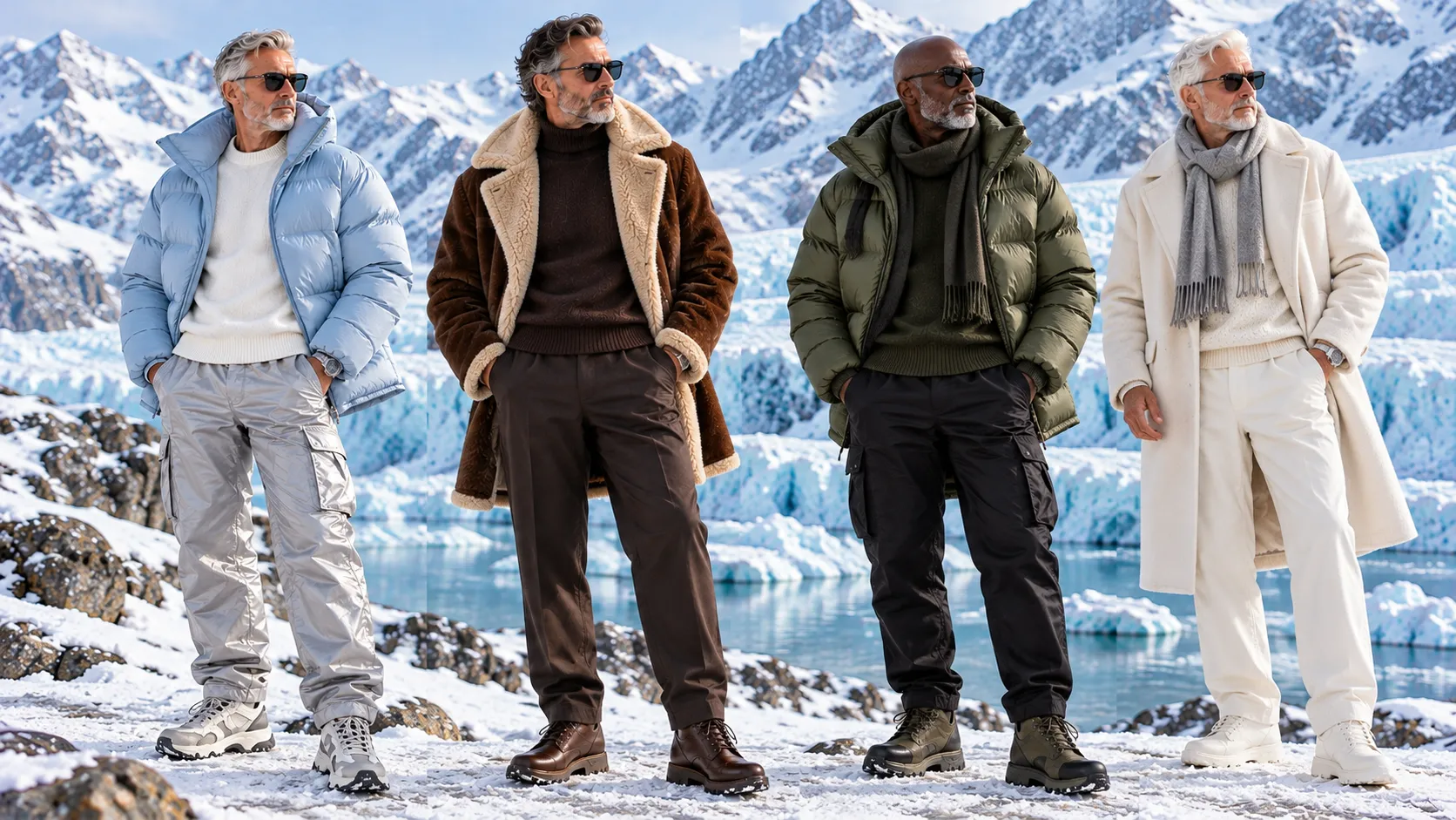 13 Glacier Aesthetic Outfits for Men Over 50: Frosty Tones and Clean Layers