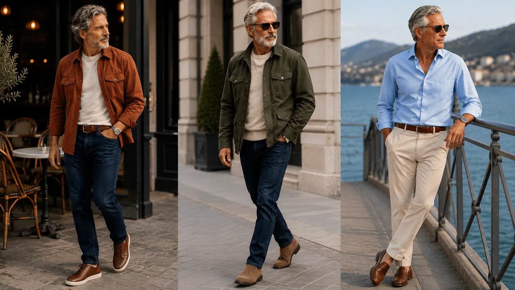 17 Mens Outfits Over 50 for Gray Hair: Colors and Styles That Make Silver Pop