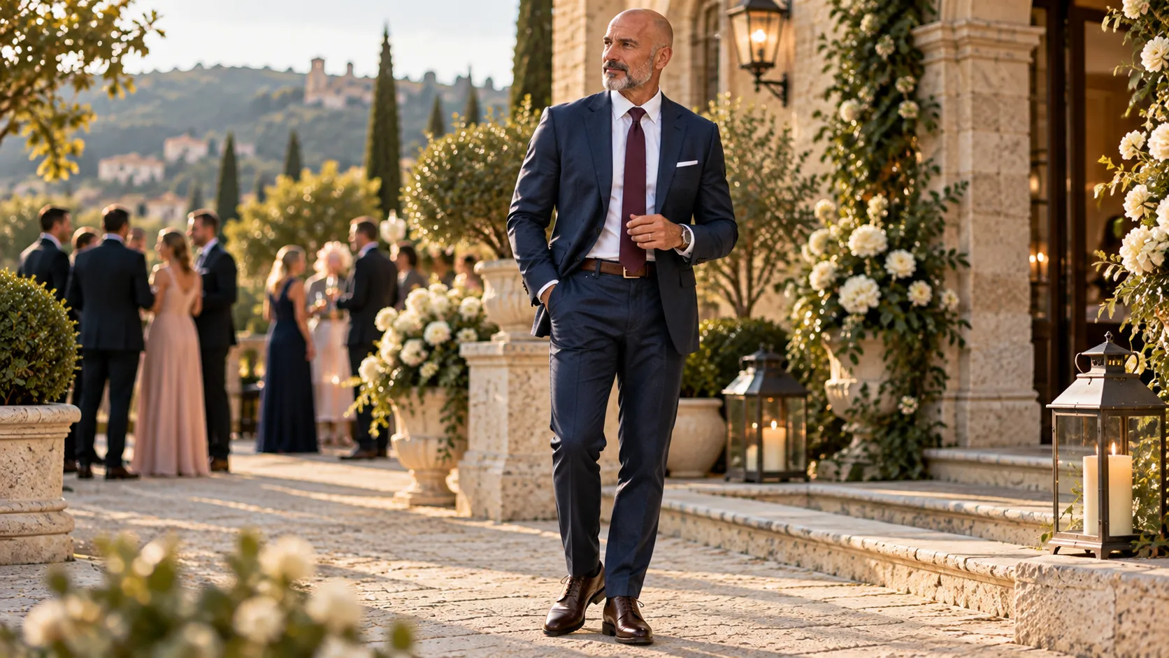 What a Bald Man Over 50 Should Wear to a Wedding