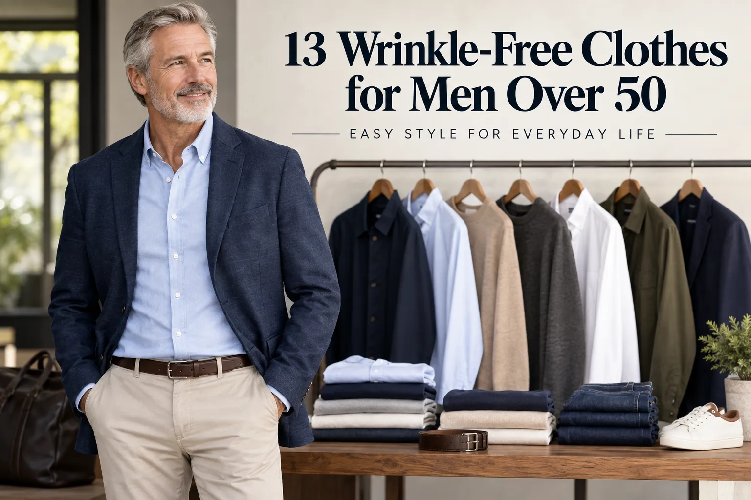 13 Wrinkle-Free Clothes for Men Over 50 for Low-Maintenance Style