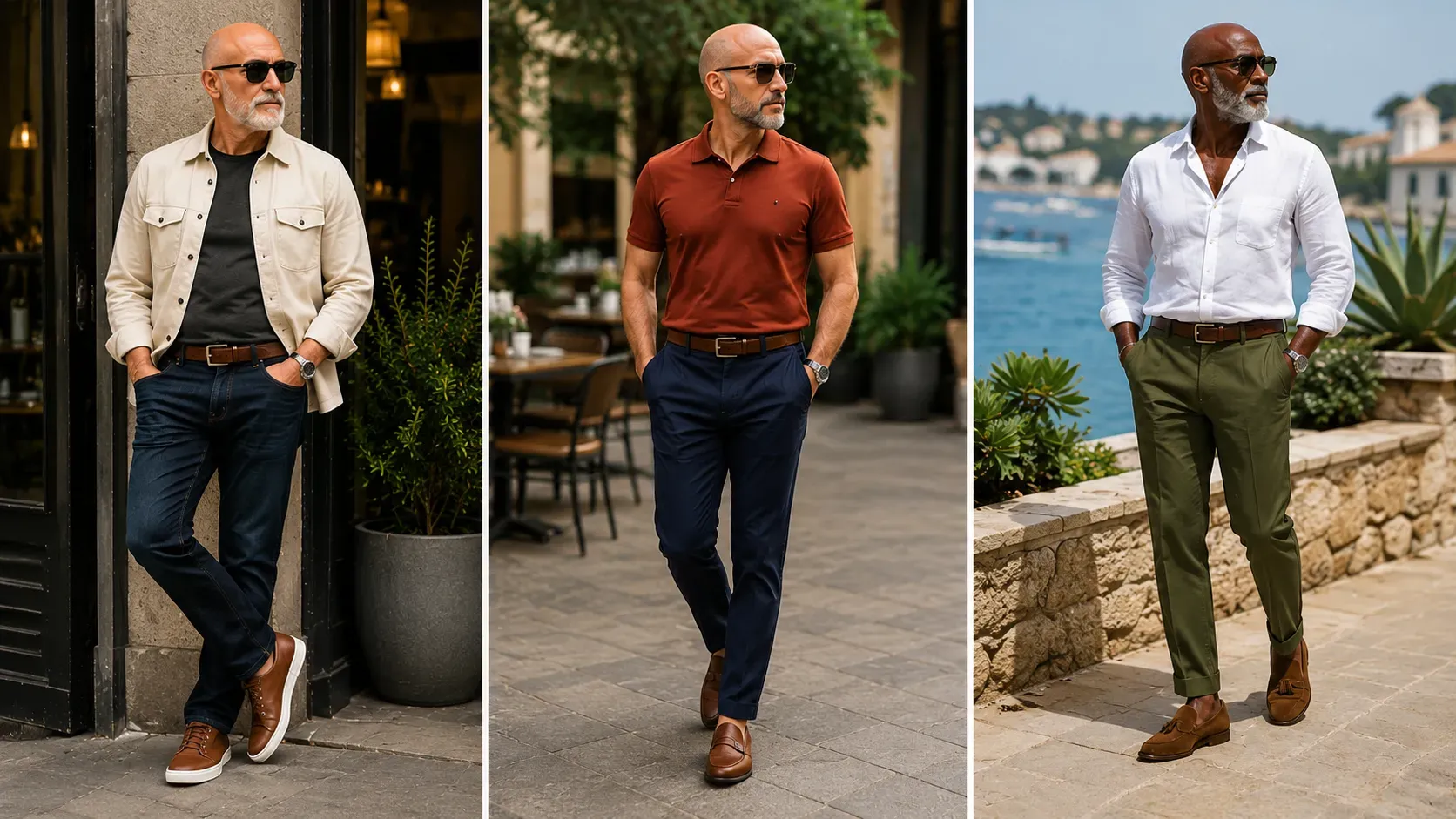 16 Men’s Outfits Over 50 for Bald Men That Balance Your Whole Look